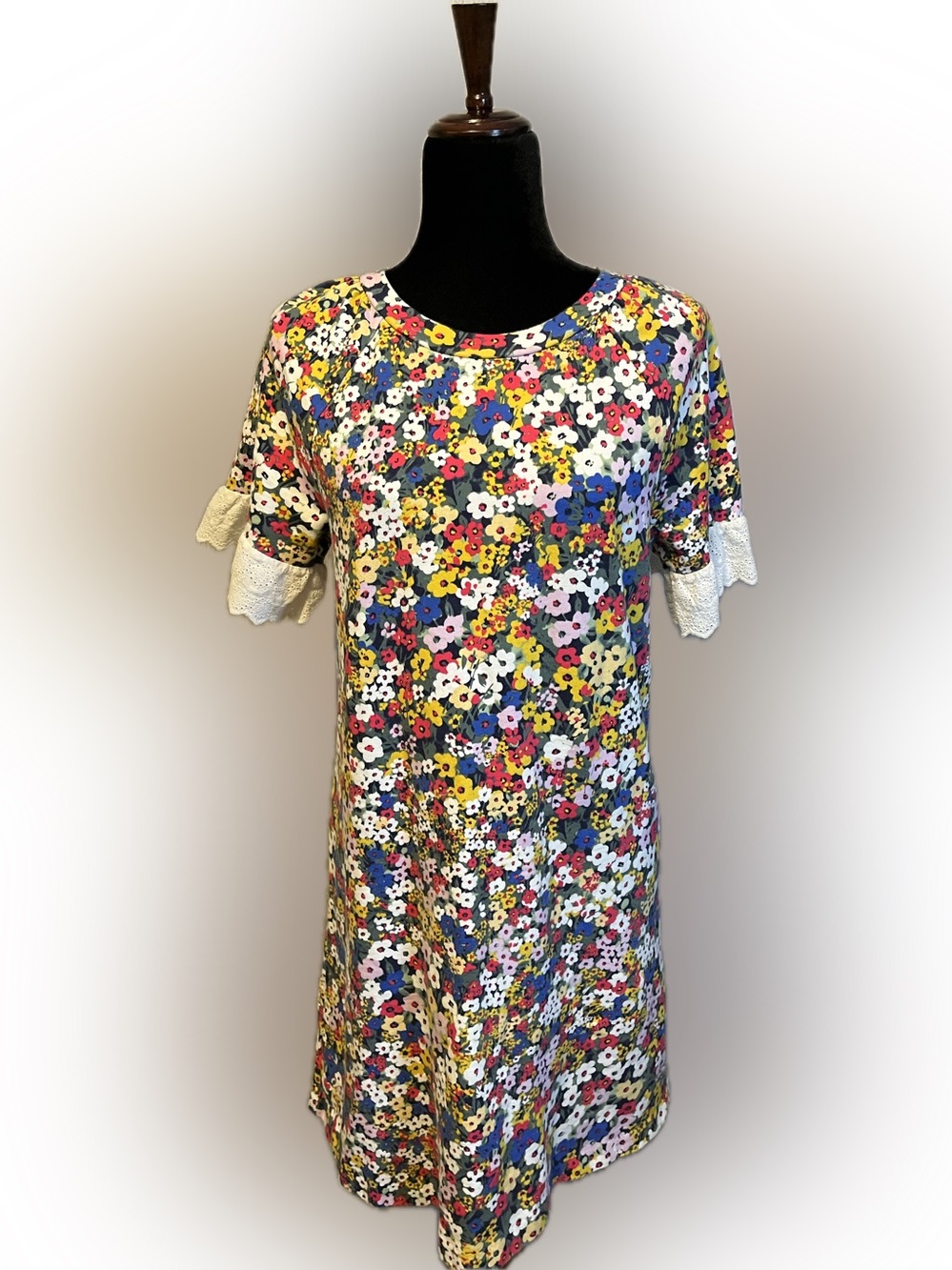 Ann Taylor Floral Eyelet Dress size M